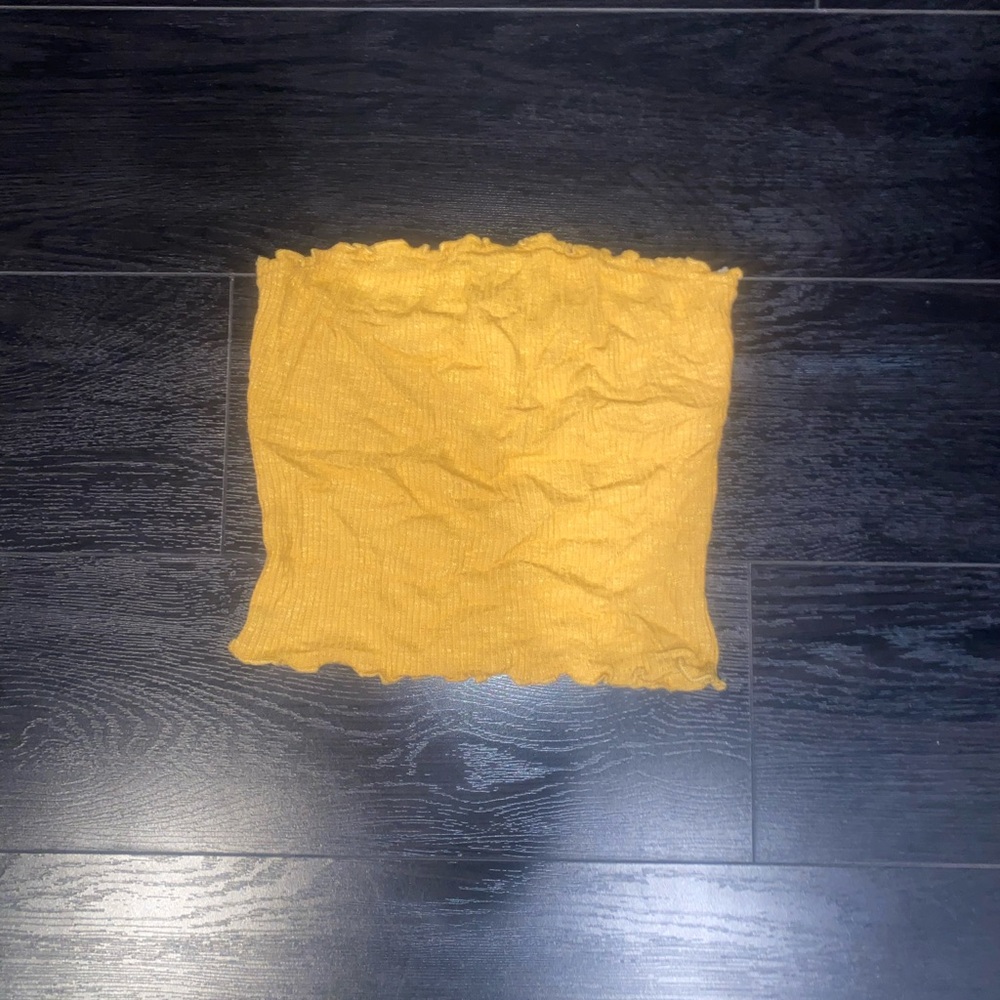 yellow ribbed tube top